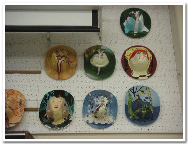 Painted Hats - Art in the Cafeteria