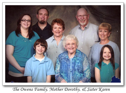The Owens Family, Dorothy, and Karen - December 2009