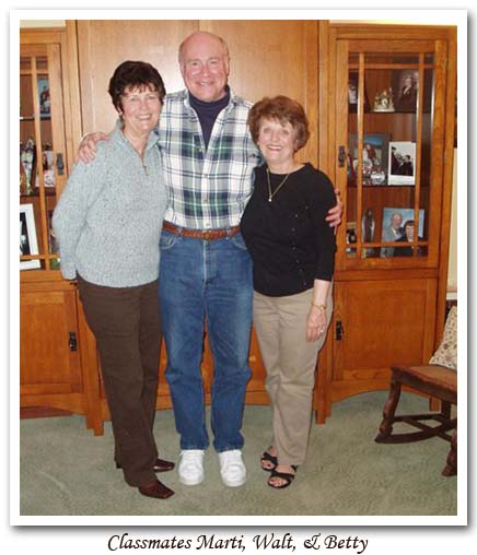 Classmates Marti and Walt Unger and Betty Barry