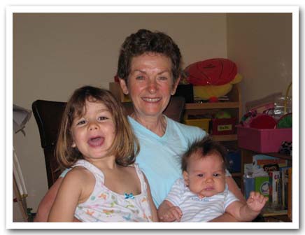 Linda Brodie and her two Grandchildren