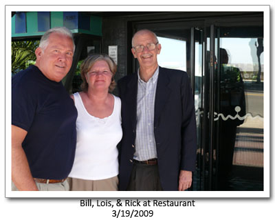 Bill, Lois, and Rick at Restaurant