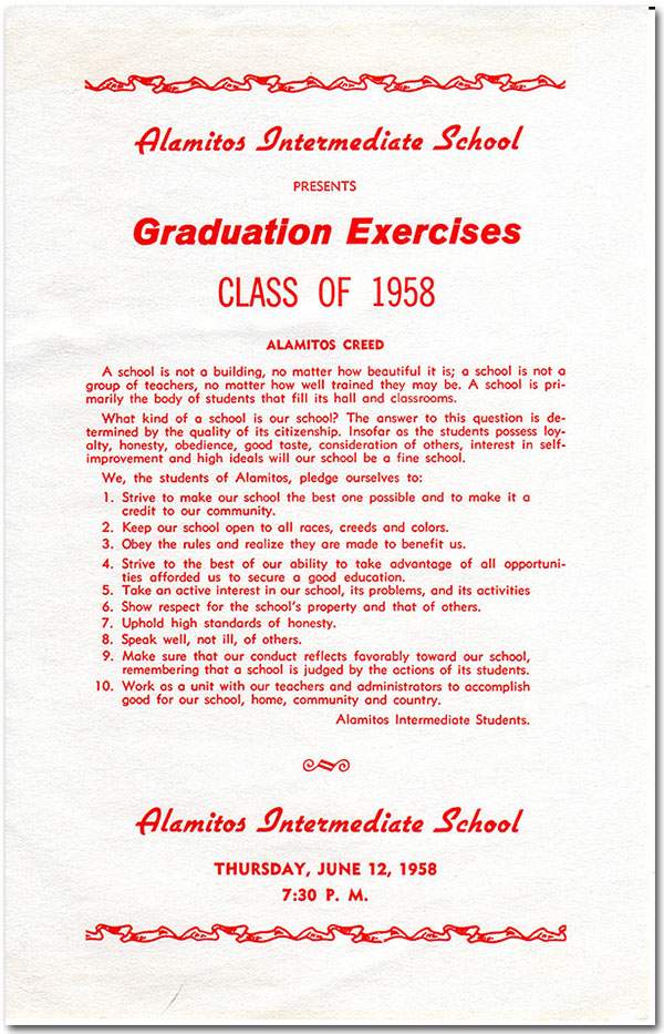 Alamitos Intermediate Graduation Exercises - page 1